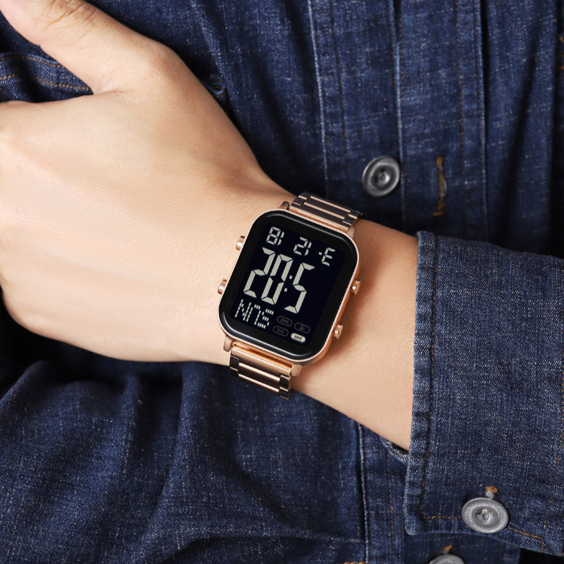 Watch Men's Trend Simple Youth Student Sports Waterproof Glow-in-the-dark Multi-functional Square Electronic Watch_voghion.com