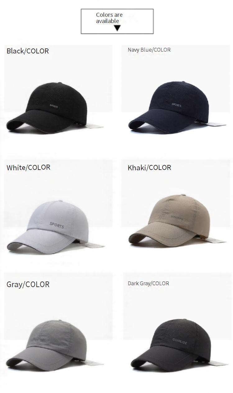 Herrenhüte Hut Sommer Koreanischer Stil Einfache Baseballkappe Outdoor-Sport Schnelltrocknende Atmungsaktive Punching Duckbill Cap Sonnenschutz Make Face Small_voghion.com