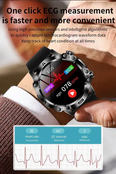 New AI Smart Watch For Men&Women – Blood Glucose/Lipid/Uric Acid Monitor ECG+PPG Health Tracker Display Fitness Smartwatch With Medical Diagnosis_voghion.com