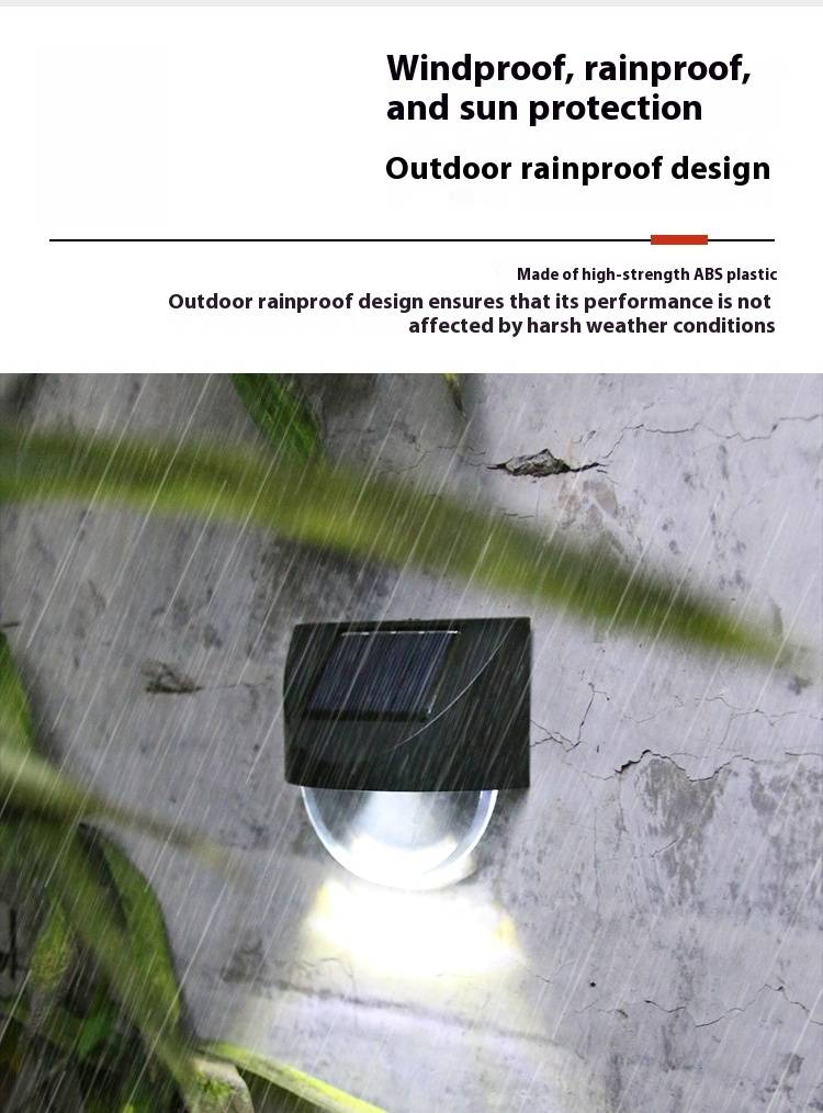 Solar-Zaunleuchten für den Außenbereich – wasserdichte Garten-Wandleuchten für Stufen, Balkon, Gehweg, Villa – LED-Spiegelleuchte mit 6–12 Stunden Beleuchtung_voghion.com