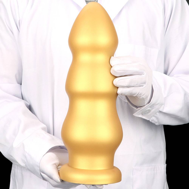 Inserto anale in silicone dorato, massaggiatore prostatico dilatato, plug anale gigante, strisce per la vagina, masturbazione per uomo, strumenti per la penetrazione femminile_voghion.com