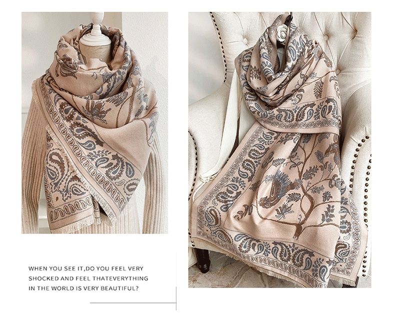 New Autumn And Winter Fashion Shawl For Office Nap Blanket Cashmere Scarf Printed Tassel Warm Scarf Star Style_voghion.com