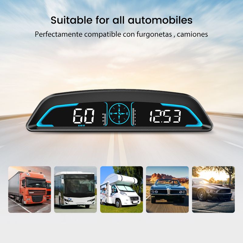 GPS Car HUD Tachimetro Head Up Display Promemoria Digitale Allarme, Tachimetro, Accessori Elettronici per Tutte le Auto_voghion.com
