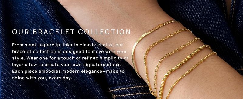 Aurora Atelier Bracciale a catena con cinturino impermeabile placcato oro 14K per donna | Bracciale a maglie grosse in acciaio inossidabile con metalli misti bicolore_voghion.com