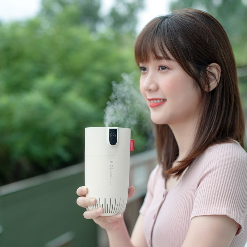 Umidificatore d'aria wireless, diffusore di aromaterapia USB con lampada LED calda, batteria intelligente, display digitale, mini nebulizzatore portatile per auto_voghion.com