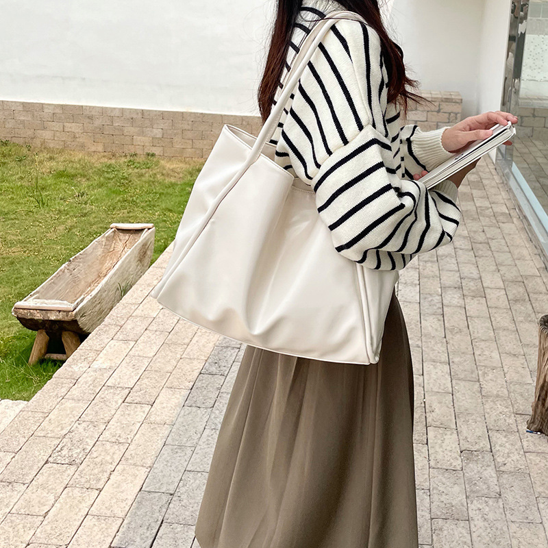 Neue große Umhängetasche im koreanischen Stil, einfaches Design, große Kapazität, für Mädchen und Frauen, lässige Einkaufstasche unter dem Arm_voghion.com