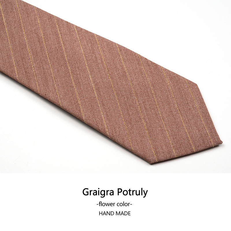 Houndstooth suit and tie solid color brown gray casual retro all-match beige plaid women's and men's tie_voghion.com