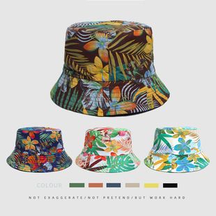 Sunscreen bucket hat summer new camouflage printing wide-brimmed bucket hat outdoor travel essential single item double-sided wear_voghion.com
