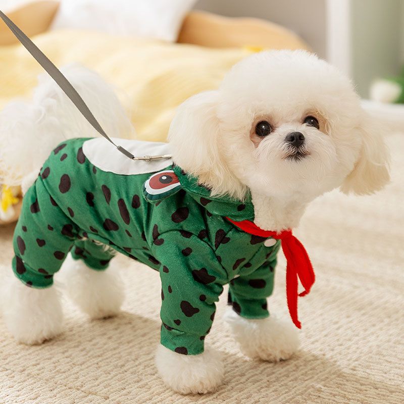 Costume di Halloween per cani di piccola taglia, a forma di rana con quattro zampe, per trasformarsi in un animale domestico, adatto per autunno e inverno._voghion.com