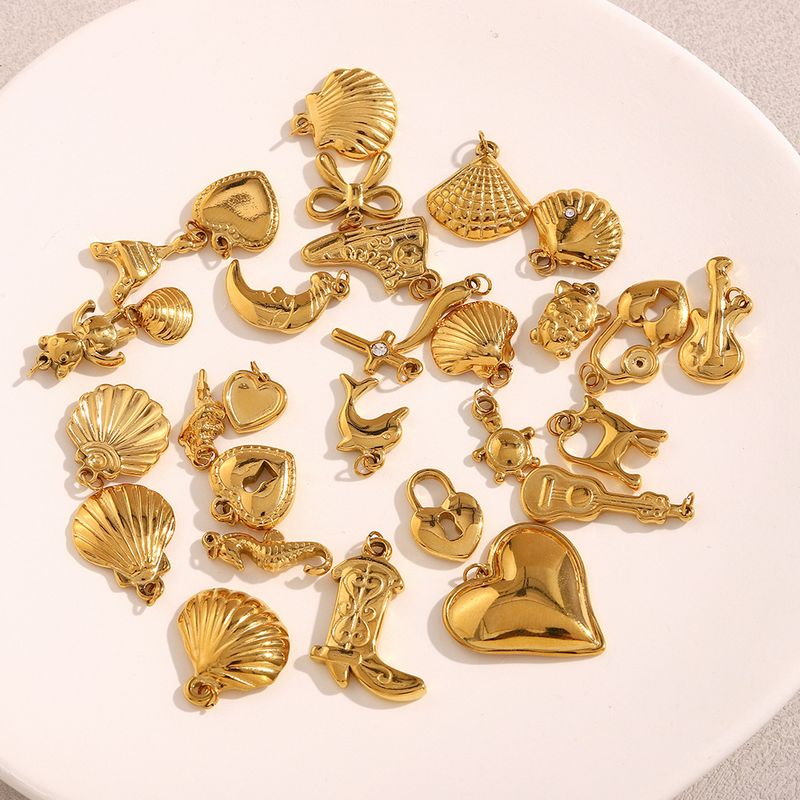 Accessori fai da te per gioielli, scarpe in tela placcate in oro, ciondolo a forma di chitarra con orso e dente di lupo, torre Eiffel, per donna_voghion.com