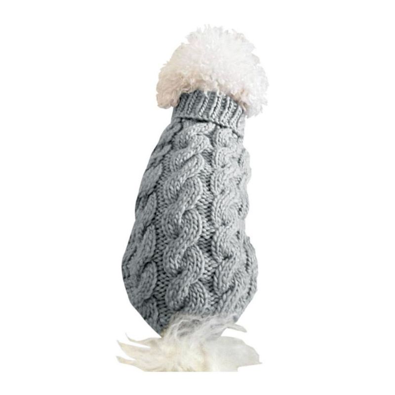 Pet dog sweaters fashionable autumn and winter new pet clothes solid color twisted knitted warm clothing comfortable_voghion.com