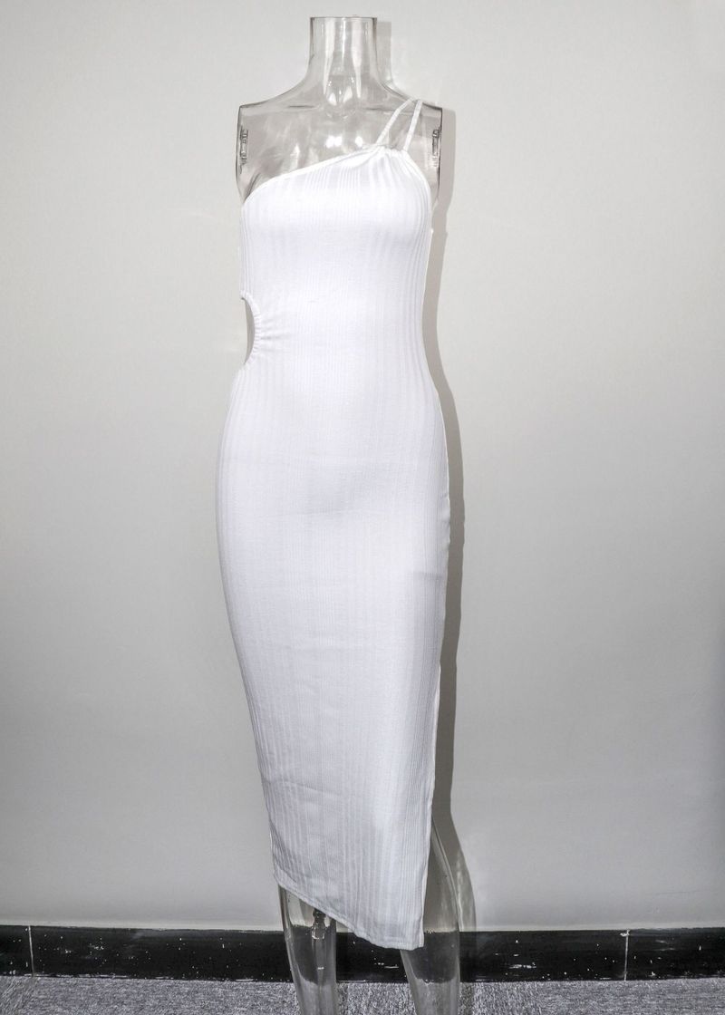 Robe à bretelles réglables sur un côté pour femme, avec dos nu, fesses apparentes et jupe sexy à taille fine_voghion.com