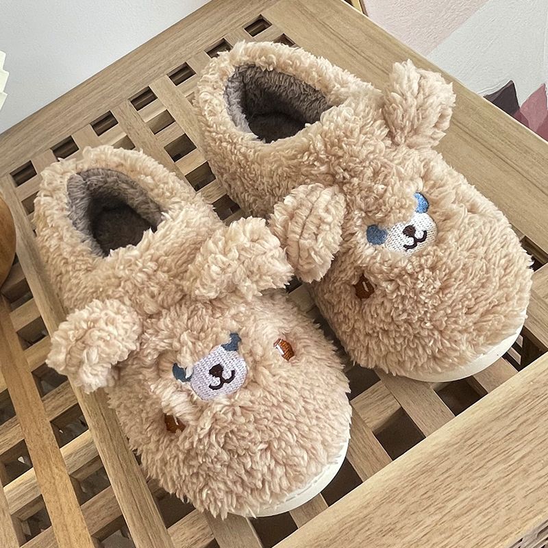 Flauschige Hausschuhe für Damen, Winter, Zuhause, warme Hausschuhe, weich, entzückend, niedlich, Kaninchen, Cartoon, Paar, Baumwollschuhe_voghion.com