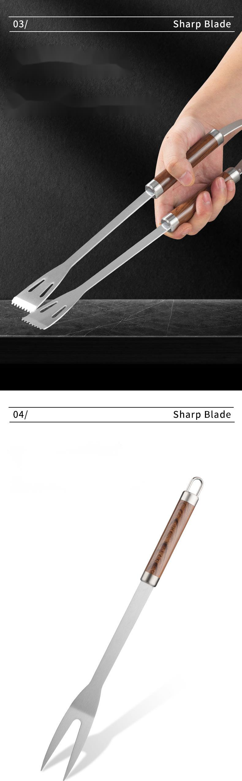 Edelstahl Aluminium Box Kombination Set Utensilien High-End Outdoor Camping BBQ Werkzeuge 24 Stück_voghion.com