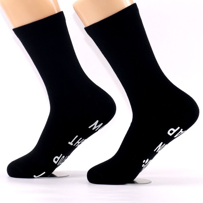 Mittelhohe Socken aus Baumwolle mit Tiermotiv, lässige Socken aus Baumwolle mit Buchstabensohle, rutschfeste selbstklebende Bodensocken_voghion.com
