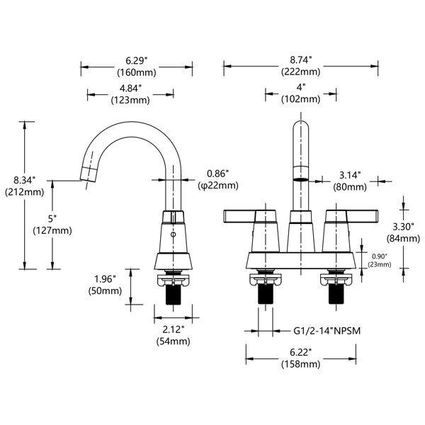 Bathroom Faucet Matt Black 2-Handle Bathroom Sink Faucet 360 Degree High Arc Swivel Spout Centerset 4 Inch Vanity Faucet Bathroom Faucet 3 Holes Lavat_voghion.com