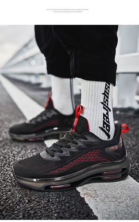 Sapatos masculinos novos, com amortecimento de ar na palma da mão, tênis de corrida modernos, antiderrapantes e com absorção de impacto, calçados esportivos casuais para o verão_voghion.com