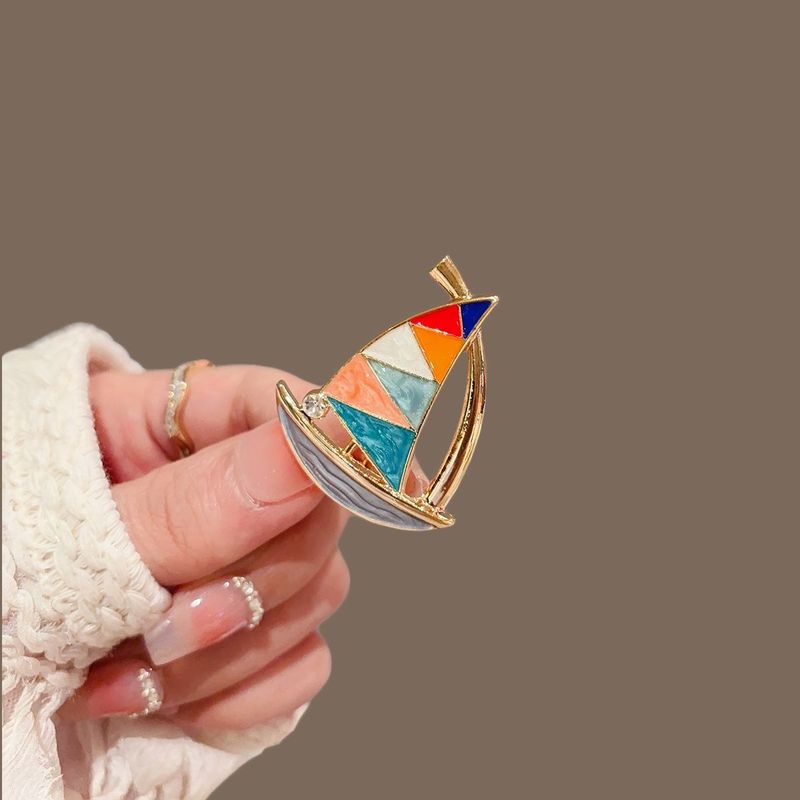 Small Sailboat Brooch, High-end Femininity Badge, Smooth Sailing, Pin Anti-light Buckle, Suit Corsage Accessories_voghion.com