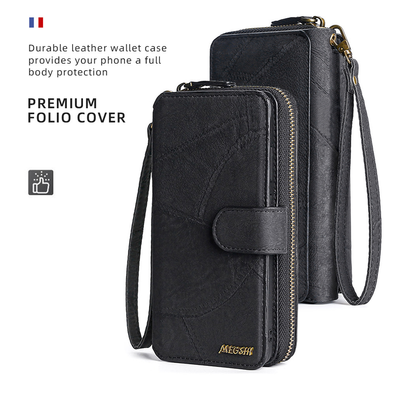 Suitable For Iphone 15 Leather IPhone 16 Promax Multifunctional Card Insertion Phone Case, 13pro Protective Case_voghion.com