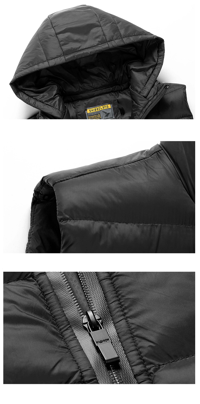 Gilet à capuche pour hommes, veste chaude et décontractée, slim, court et léger, à la mode, automne et hiver_voghion.com