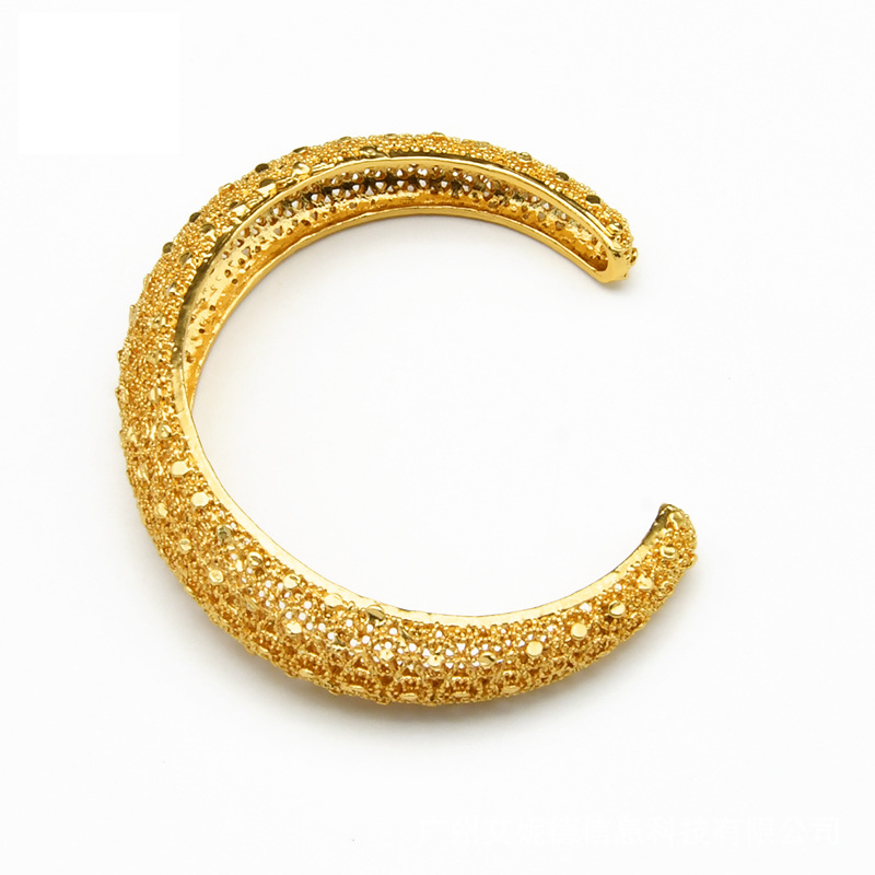 Bracelet en alliage creux, bijoux indiens pour femmes, Bracelet en or sable, rétro, bijoux à main, vente en gros_voghion.com