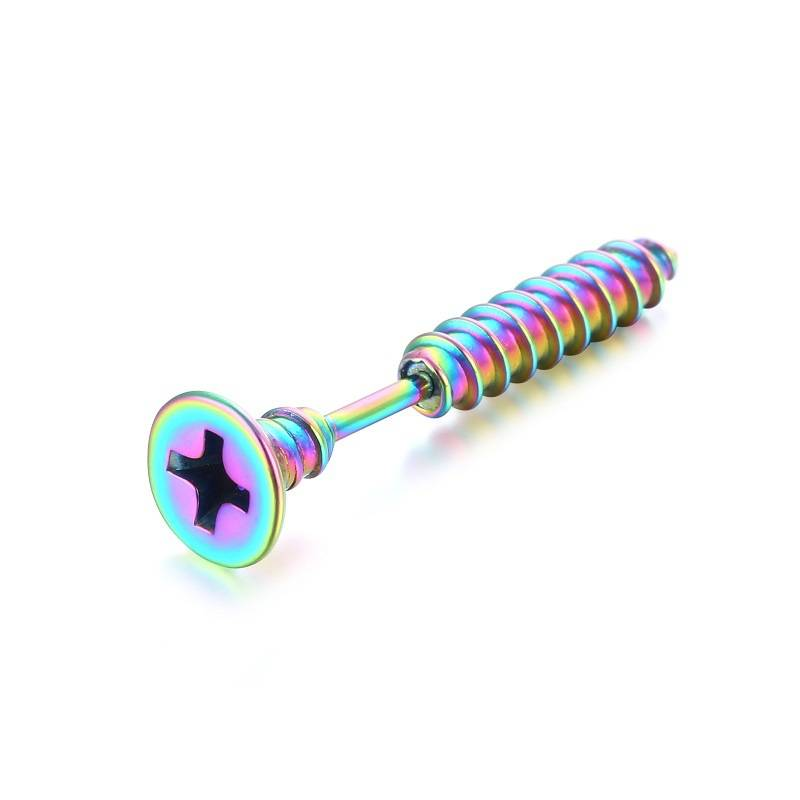 2 pezzi nuovi unisex punk rock in acciaio inossidabile chiodo vite piercing orecchini novità gioielli penetranti gioielli penetranti gotici rocciosi_voghion.com