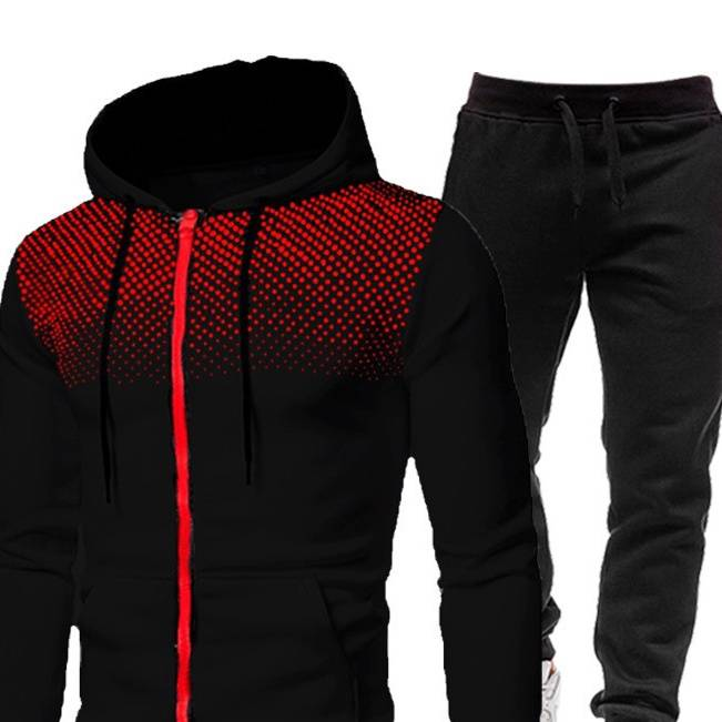 Men's Clothing Long Sleeve Trousers Trendy Jacket Casual Fashion Hooded Men's Hooded Set_voghion.com