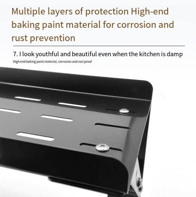 Küchenregal aus Edelstahl zur Wandmontage, stanzfrei, für den Haushalt, Gewürze, Öl- und Salzbehälter, Aufbewahrungsregal_voghion.com