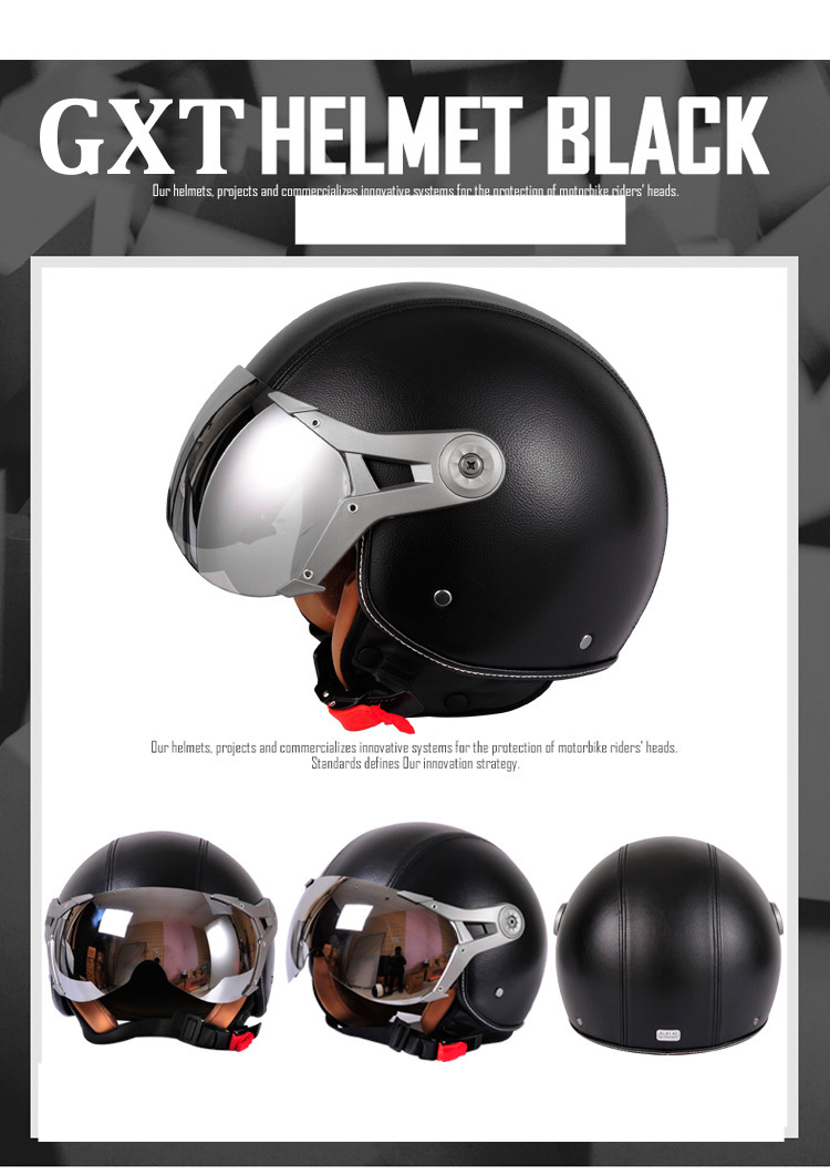 Elektro-Batterie-Autohelm Helm Vier Jahreszeiten Halbhelm Retro-Autohelm Frühling und Herbst Männer und Frauen_voghion.com