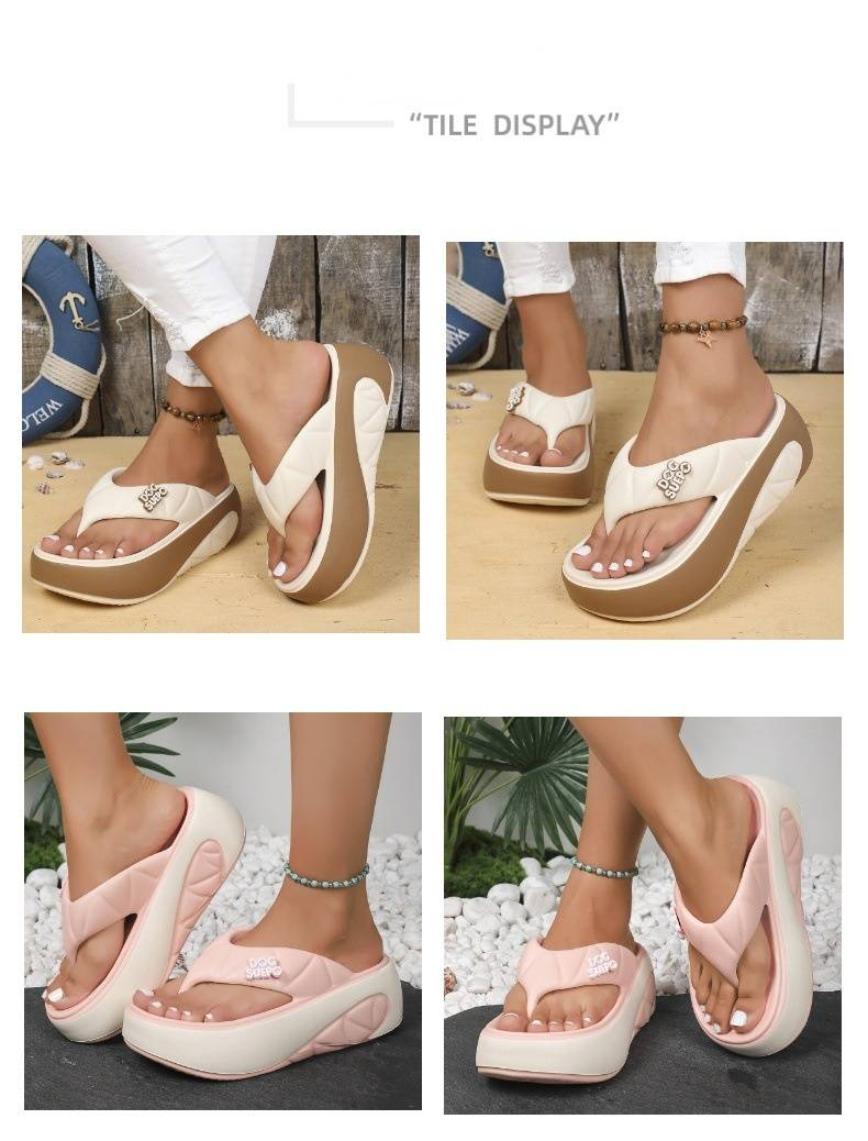 2024 nuove infradito estive con fondo spesso e fondo alto all'esterno per aumentare la moda i piedi semplici possono essere indossati all'esterno pantofole con lettere_voghion.com