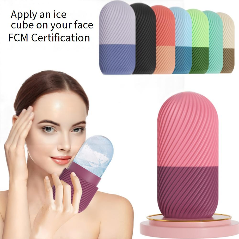 Make-up-Tools & Zubehör Make-up-Tool-Kits Silikon-Gesichtspackung Eiswürfelschale Schönheits-Eisform zum Entfernen von Schwellungen Eisroller Gesichts-Eispackung Massagewerkzeug Spot_voghion.com