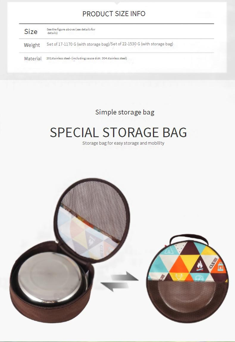 17-teiliges Ess-Set aus Edelstahl für den Außenbereich – Camping-Kochgeschirr mit Grillplatte, Suppenschüsseln und Tellern, tragbares Grillgeschirr für Roadtrips_voghion.com