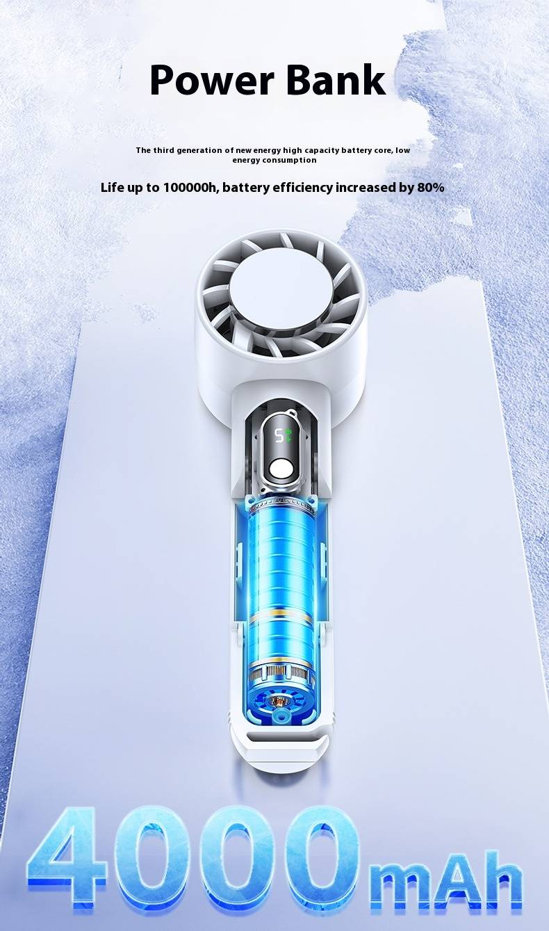 USB Rechargeable Handheld & Desktop Fan - Semiconductor Cooling, Foldable & No-Blade Design (2024 Upgraded)_voghion.com