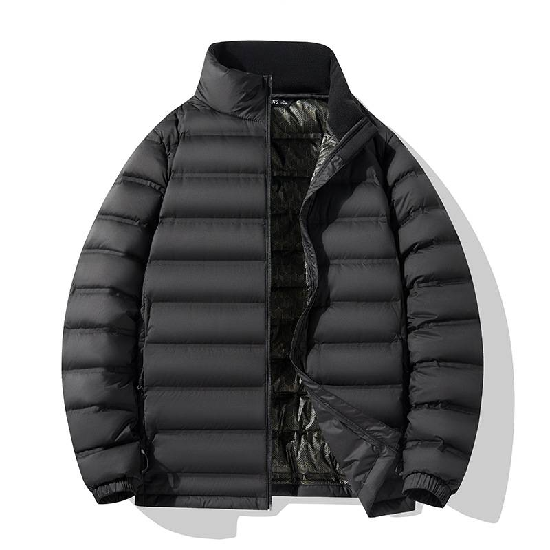 Unisex Slim-Fit Down Jacket – 90% White Duck Feather Filling (600FP, 115g Ultra-Lightweight) – Windproof & Wrinkle-Resistant – Black/Navy/Green/_voghion.com