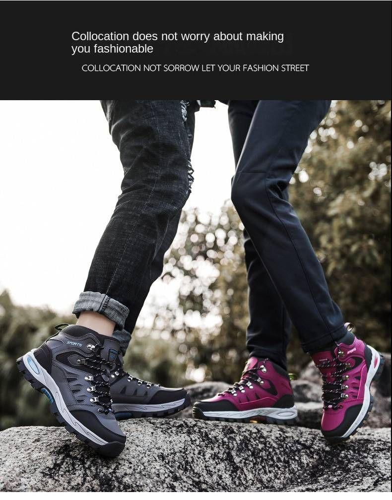 「XGXC」Large-size Couples' High-top Outdoor Hiking Shoes, Durable, Waterproof, And Climbing Shoes._voghion.com