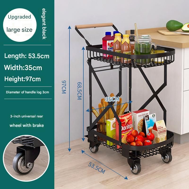 Carrello della spesa portatile per bagagli Express, carrello da campeggio per esterni, carrello della spesa pieghevole a doppio strato per uso domestico_voghion.com