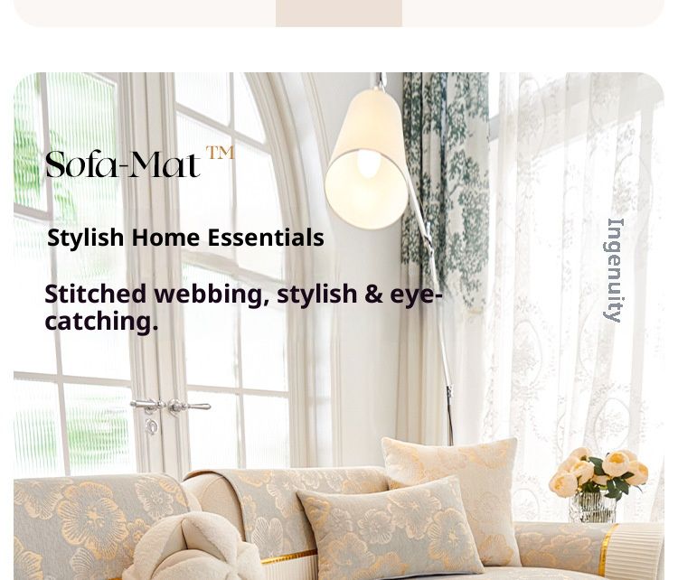 Fodera per cuscino del divano in ciniglia – Elegante protezione antiscivolo per divani in pelle e tessuto (colori floreali e tinta unita)_voghion.com