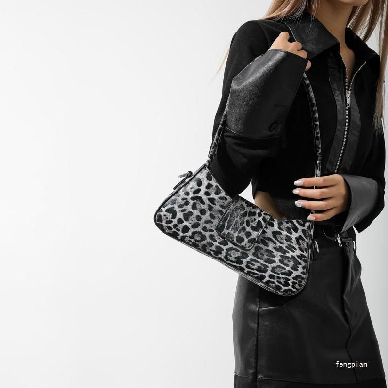 Leopard print bag texture hot girl style underarm bag female handbag versatile shoulder messenger bag_voghion.com