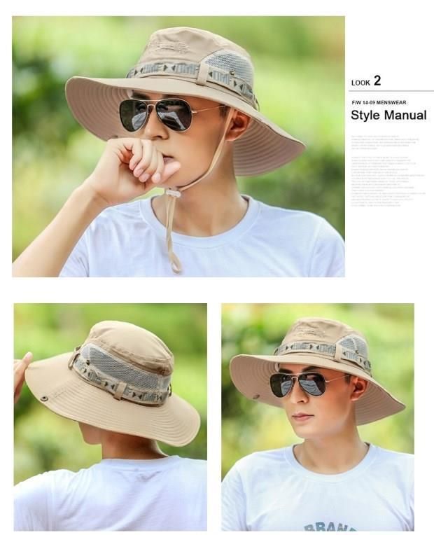 Cappello da pescatore per uomo, estivo, versatile, da esterno, con protezione solare, alla moda, da spiaggia, per escursionismo e pesca._voghion.com