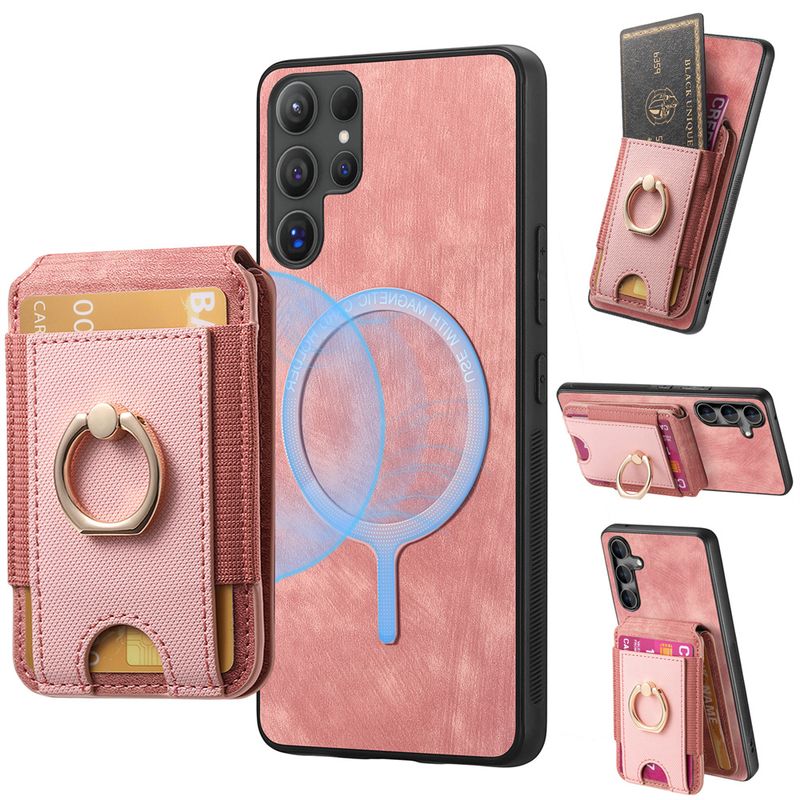 Custodia in pelle con slot per carte di credito e portafoglio magnetico staccabile per Samsung S25 S24 S22 Ultra Plus S23 S21 FE A16 A06 A36 A56 A55 A35._voghion.com