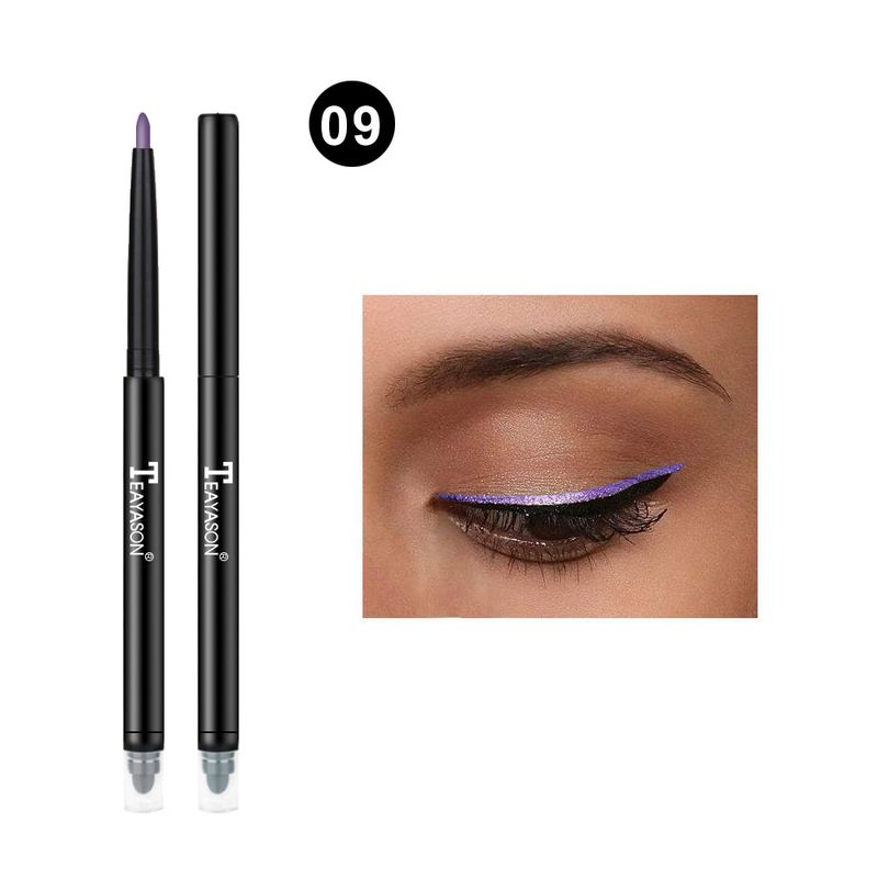 Farbiger Eyeliner-Gelstift mit zwei Enden – mit perlmuttartigem Highlighter, ideal für Wasserlinie, Lidfalte und Lidschatten-Make-up_voghion.com