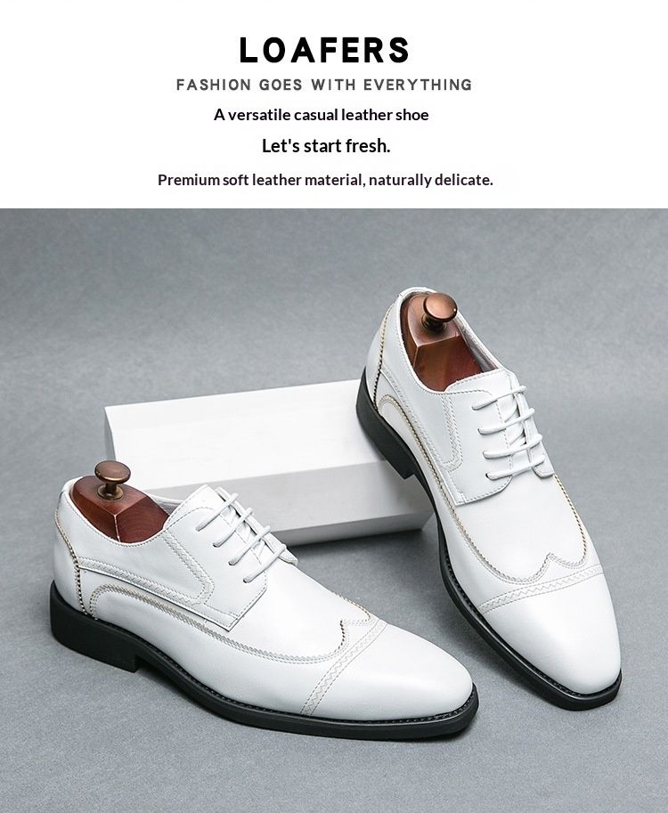 Scarpe da uomo Voyage, formali, in pelle, a punta, stile britannico, casual, con rialzo, per abito da sposa, nuove_voghion.com