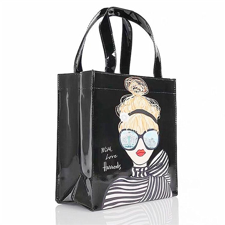 Borsa a mano in PU, semplice, in PVC, in pelle specchiata, personalizzabile_voghion.com
