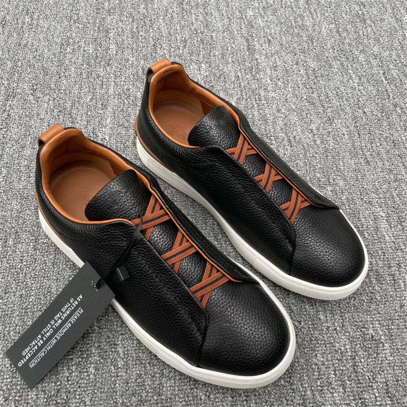 Z Brand No-Tie Herren Sneakers Low-Top Weiß Lazy Elastic Band Slip-On Driving Schuhe 202_voghion.com