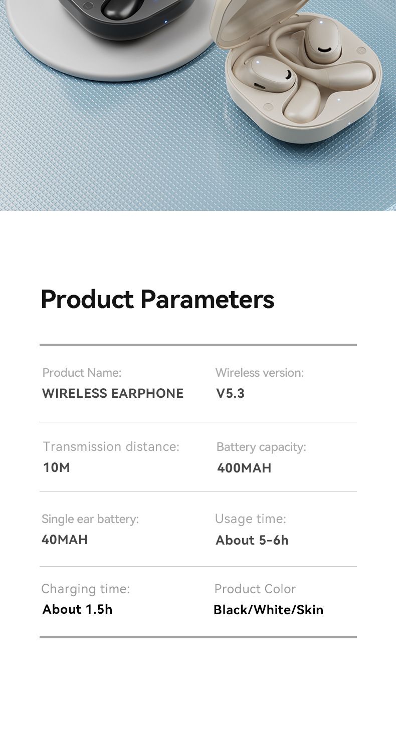 【High Quality】 Premium New Ear-Hook Noise Cancelling Running Sports OWS Open-Back Wireless Bluetooth Earphones_voghion.com