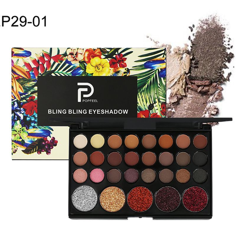 Make-up-Sets POPFEEL 29 Farben Lidschatten Perlglanz Matt Lidschatten-Palette Mehrfarbiges Make-up Einzelner Lidschatten mit Pinsel Make-up-Paletten-Set_voghion.com
