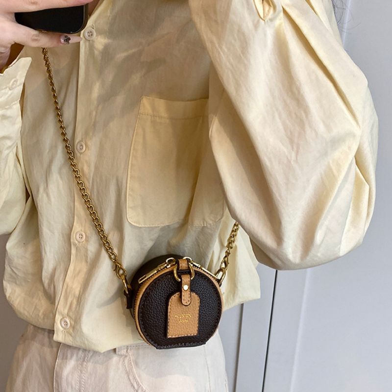 Borsa a tracolla per bambini, stile Niche, mini, rotonda, con rossetto, da donna_voghion.com