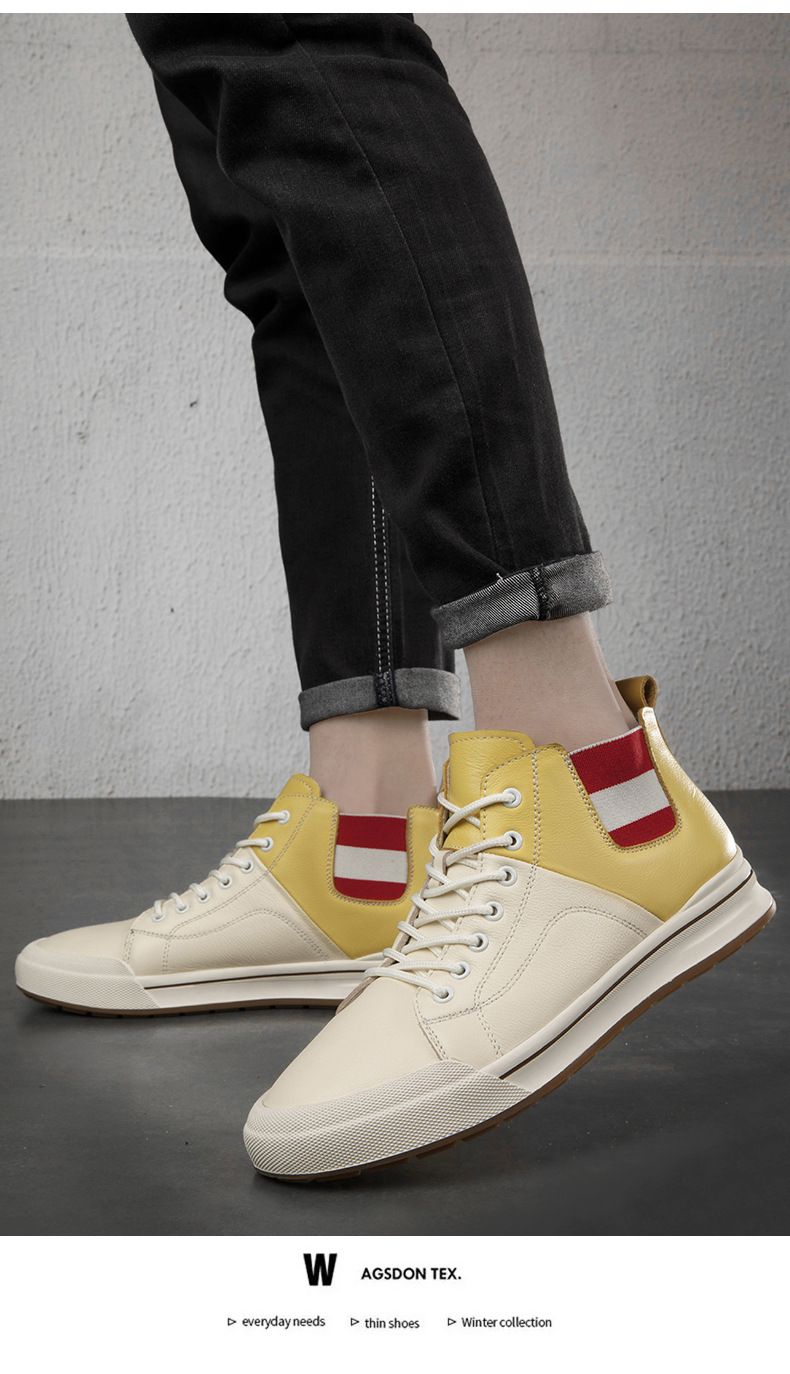 Chaussures montantes invisibles pour hommes, respirantes, style britannique, semelle souple intérieure rehaussante, chaussures de sport et de loisirs, chaussures de planche_voghion.com