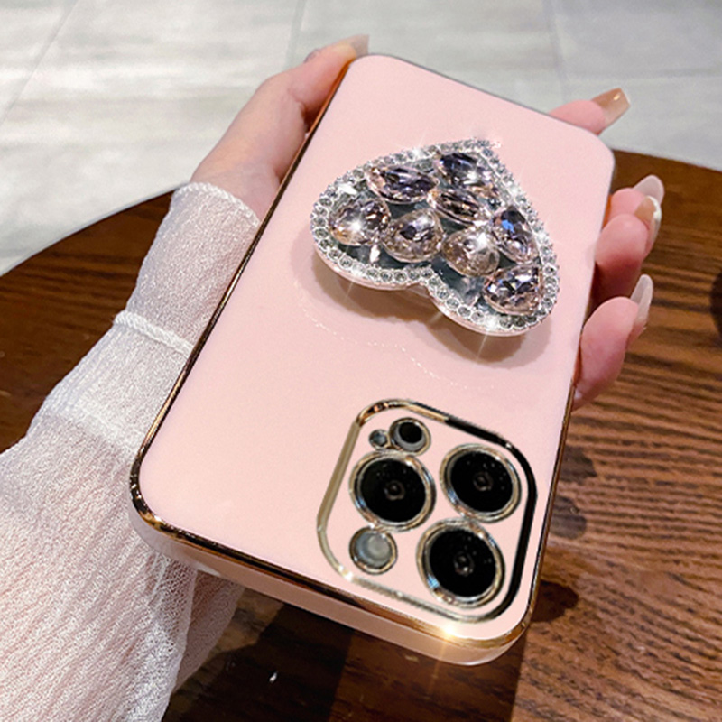 Funda chapada para Samsung A34 A54 A53 A32 A33 A22 A13 4G 5G A12 A73 A25 A31 A21S A14 A52 Corazón Diamante_voghion.com