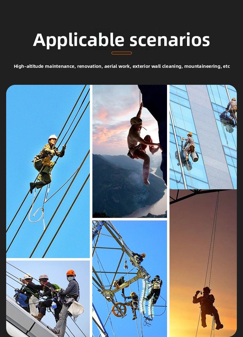 Hexin New National Construction Standard Five-Point Double Hook Buffer Pack European Style Safety Belt_voghion.com